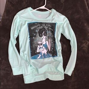 Justice green long sleeve shirt NWT